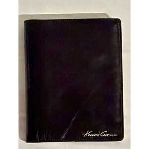 Kenneth Cole New York Spiral-Bound Journal – Black Faux Leather Notebook – Lined